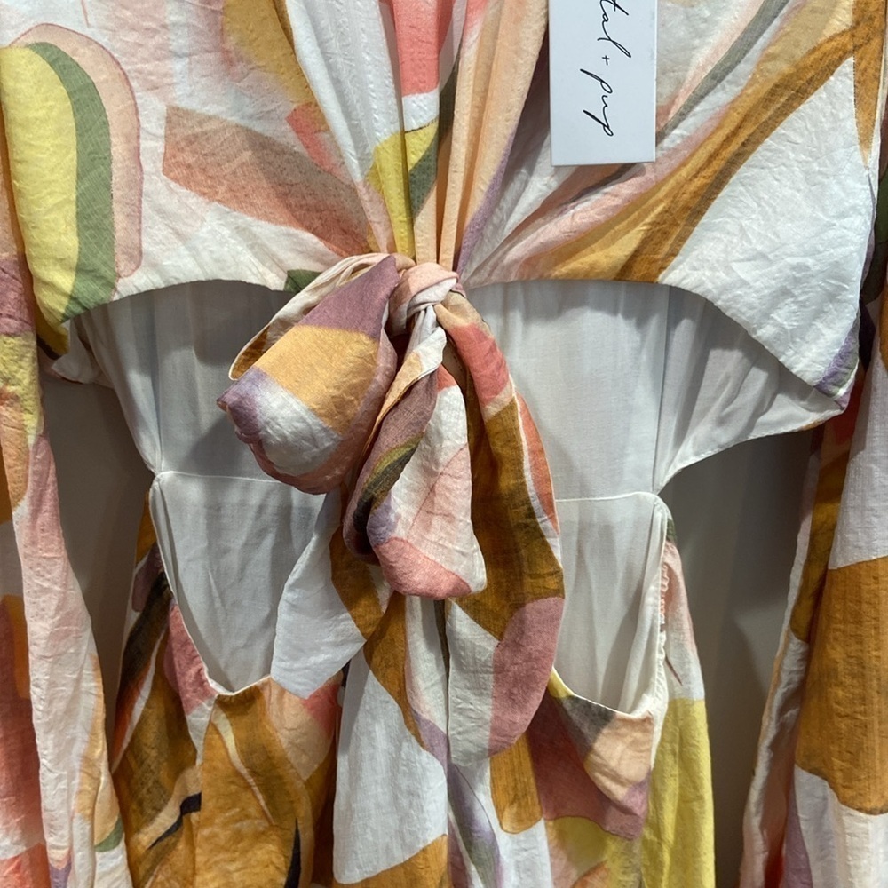 Petal + Pup Laquin Long Sleeve Maxi Dress NWT - Pink XL - Picture 3 of 10